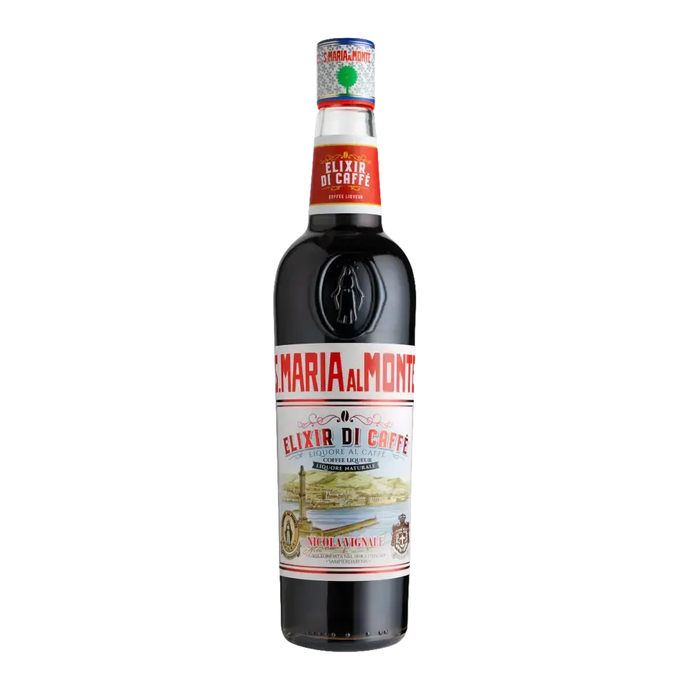 Bottle of Elixir Di Caffe Santa Maria Al Monte, a Kaffeelikör infused with premium Italian espresso beans.